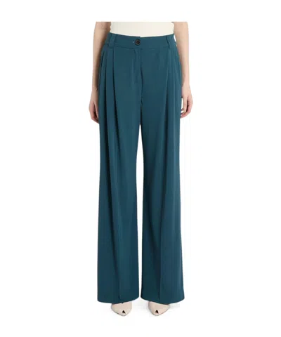 Marella Pleated Casual Trousers In Blue