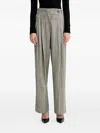Marella Pleated Check Trousers In Gray