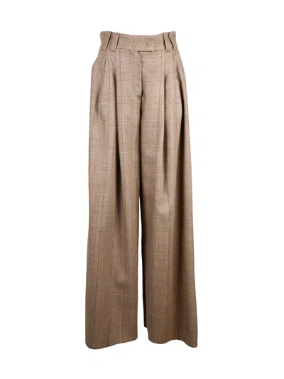 Marella Pleated High-waist Wide Leg  Trousers In Brown