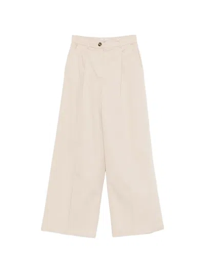 Marella Pleated Palazzo Pants In Neutral