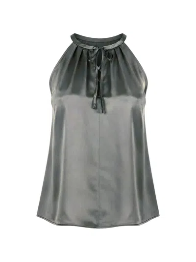 Marella Pleated Satin-finish Top In Multi