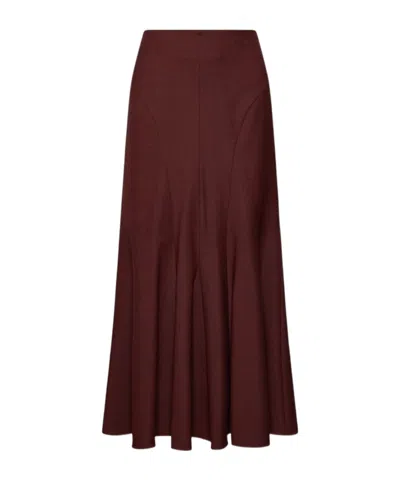 Marella Pleated Skirt In Burgundy