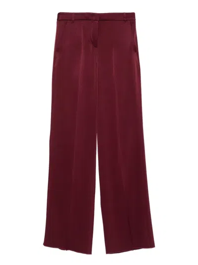 Marella Pleated Wide-leg Trousers In Burgundy