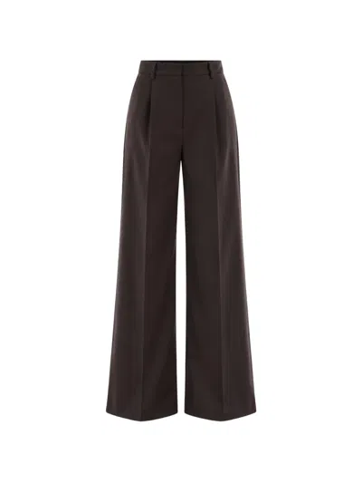 Marella Pleated Wide-leg Trousers In Brown