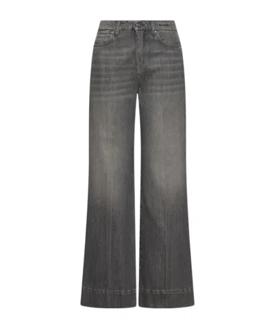 Marella Pleated-detail Denim Trousers In Gray