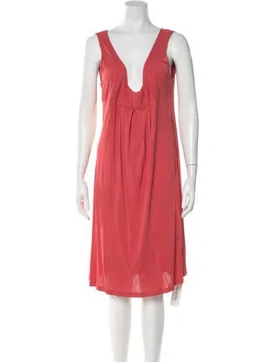Pre-owned Marella Plunge Neckline Knee-length Dress In Pink