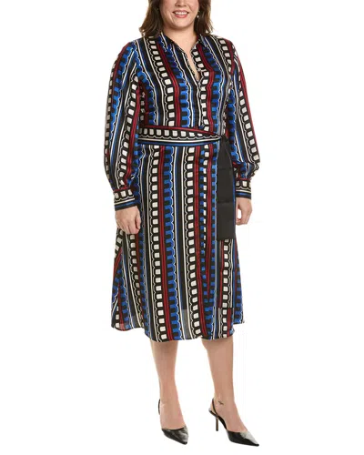 Marella Plus Tie Waist Shirtdress In Multi