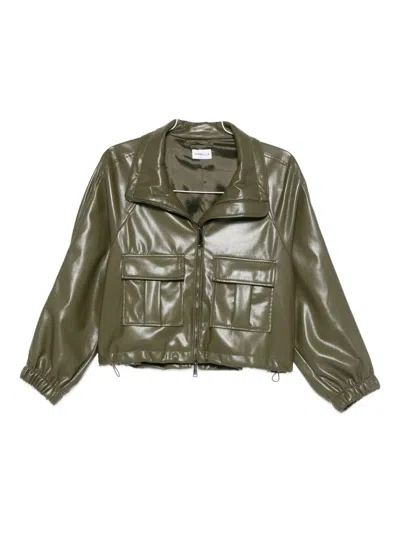 Marella Pocket Zip-front Jacket In Green