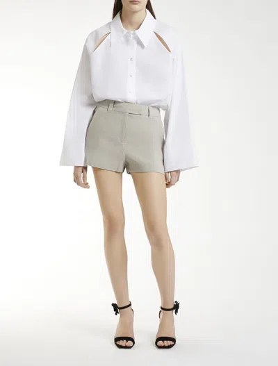 Marella Womens Optical White Gardena Oversized-fit Cotton Shirt