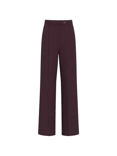 Marella Pressed-crease Straight-leg Trousers In Red