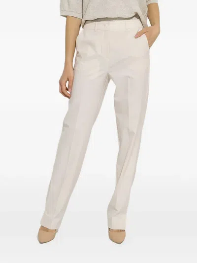 Marella Pressed-crease Tailored Trousers In White