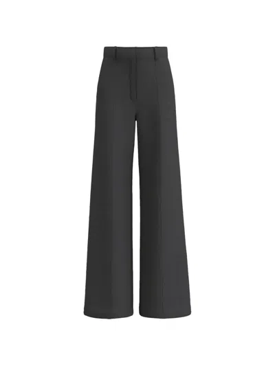 Marella Pressed-crease Wide-leg Trousers In Black