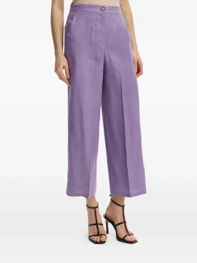 Marella Pressed-crease Wide-leg Trousers In Purple