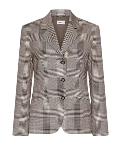 Marella Prince Of Wales Blazer In Gray