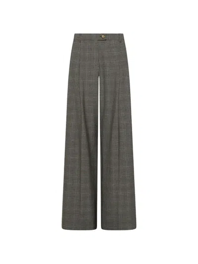 Marella Prince Of Wales Check Palazzo Pants In Gray