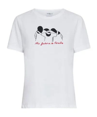 Marella Print And Embroidery-embellished T-shirt In White