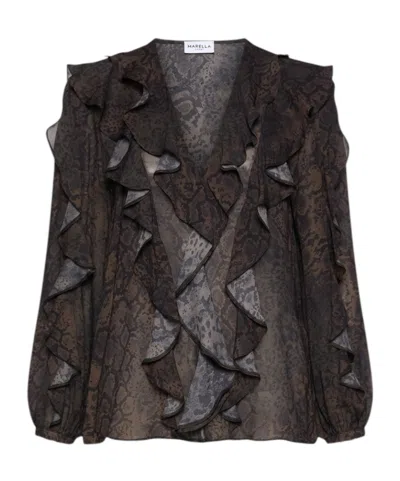 Marella Printed Blouse In Brown