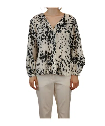 Marella Printed Cotton And Silk Muslin Shirt In Brown