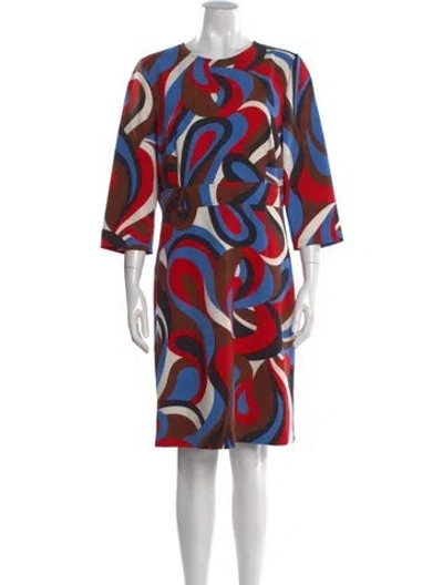 Pre-owned Marella Printed Knee-length Dress In Red
