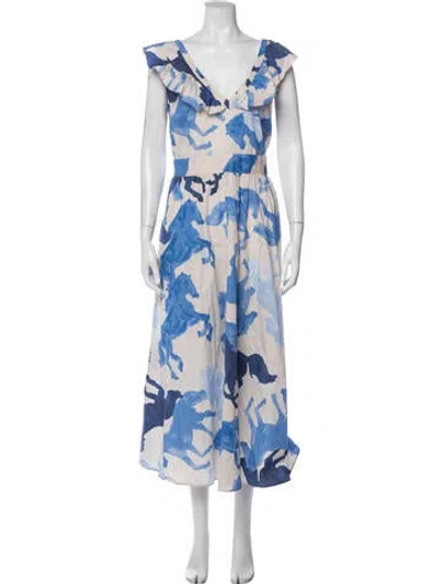 Pre-owned Marella Printed Long Dress In Multi