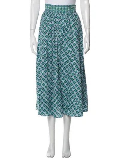Pre-owned Marella Printed Midi Length Skirt In Blue