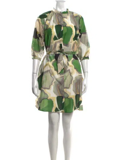 Pre-owned Marella Printed Mini Dress In Green