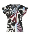 Marella Printed Satin Blouse - Wool White In Multi