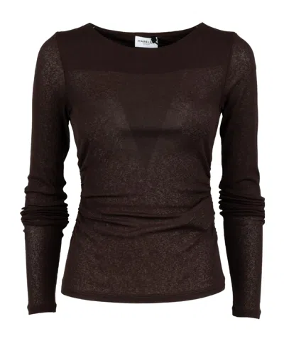 Marella Printed Tulle Jersey T-shirt In Black