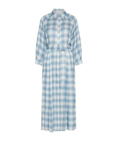 Marella Printed Viscose Shirt Dress - Dust Blue