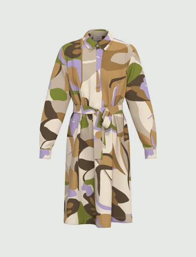 Marella Printed Woman Sand Dress In Multi