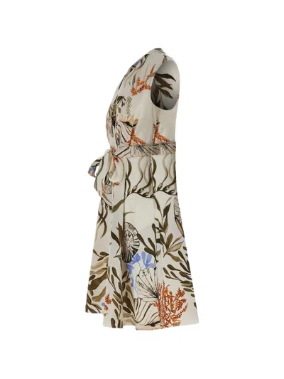 Marella Printed Wrap-skirt Dress In Multi