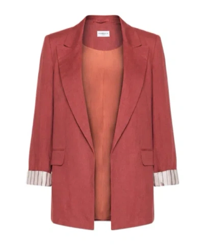 Marella Pure Linen Blazer In Red