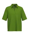 Shop Marella Pure Linen Polo Shirt In Green