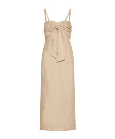 Marella Pure Linen Sheath Dress In Nude