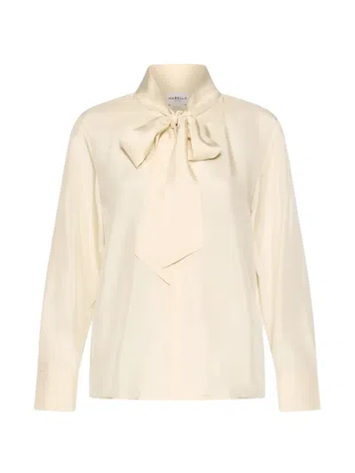 Marella Pussy-bow Long-sleeve Blouse In Black
