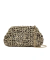 Marella Python-print Woven Clutch In Brown