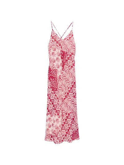 Marella Radura Floral Cami Midi Dress In Red