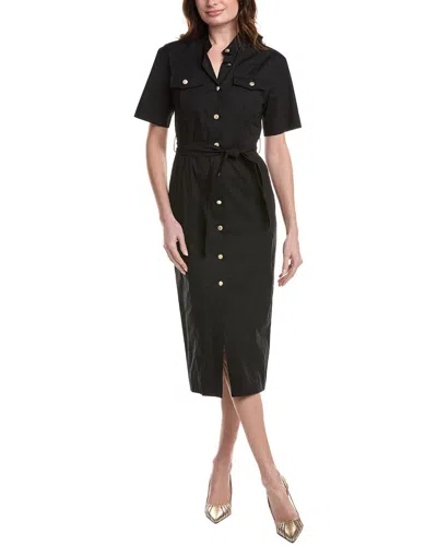 Marella Rafia Shirtdress In Black