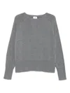 Marella Raglan-sleeve Ribbed-hem Sweater In Gray