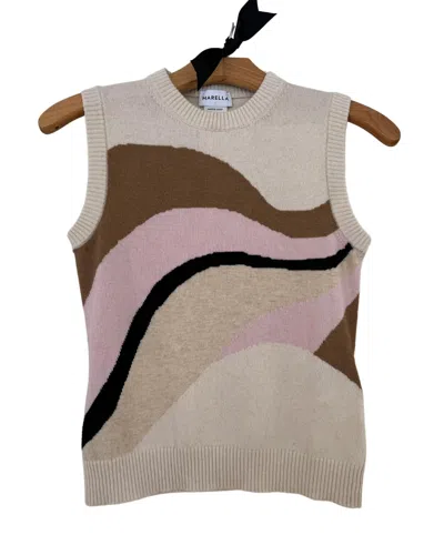 Marella Realist Sweater In Pink Inlay In Multi