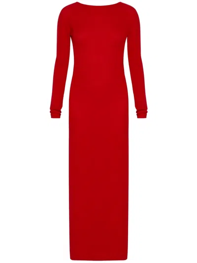 Marella Cut-out Long-sleeve Dress In Red