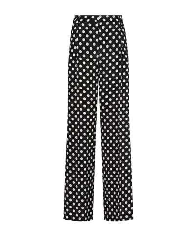 Marella Relaxed-fit Silk Trousers In Black