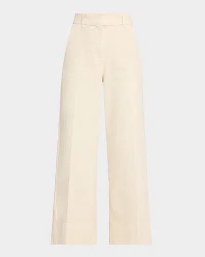 Marella Reseda1 Cropped Wide-leg Trousers In White