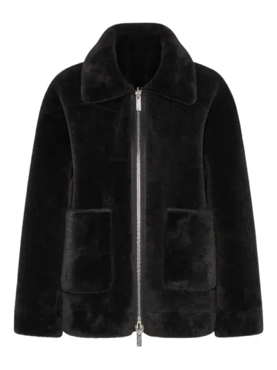 Marella Reversible Faux-fur Coat In Black