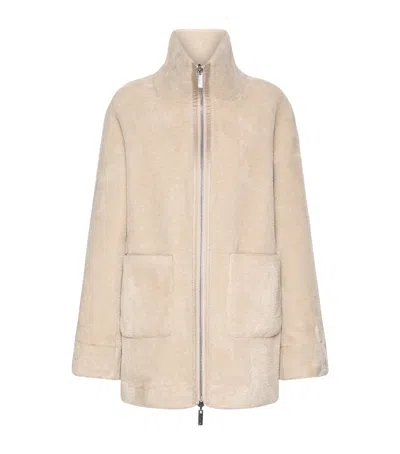 Marella Reversible Faux Fur Jacket In Brown