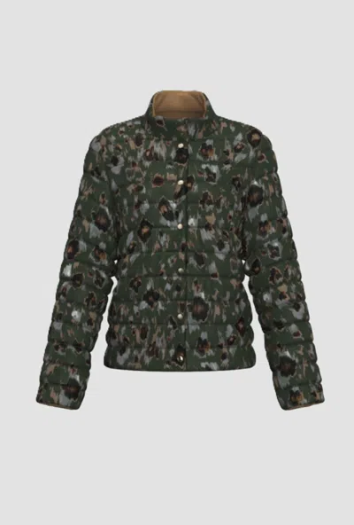Marella Reversible Jacket Woman Green-cammello