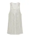 Marella Rhinestone Mesh Vest In White
