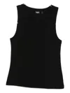 Marella Ribbed Round-neck Top In Black
