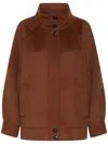 Marella Rinalda Buttoned Funnel-neck Jacket In Brown