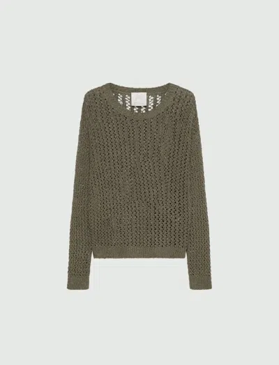 Marella Riva Open-knit Sweater In Gray